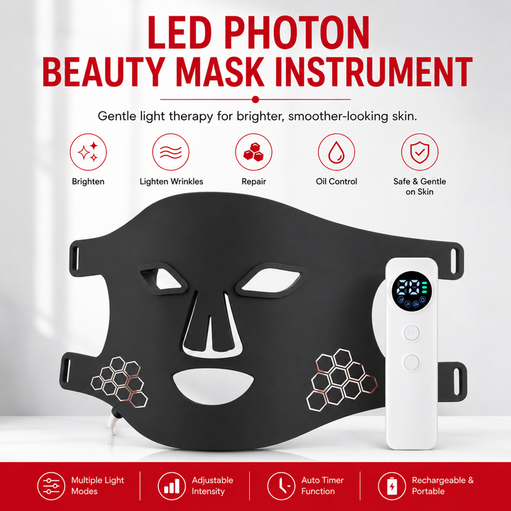 Premium LED Light Therapy Face Mask Red Blue Near Infrared Skin Care Mask 72 LED Wrinkles Acne Treatment Skin Rejuvenation Glow Therapy Device