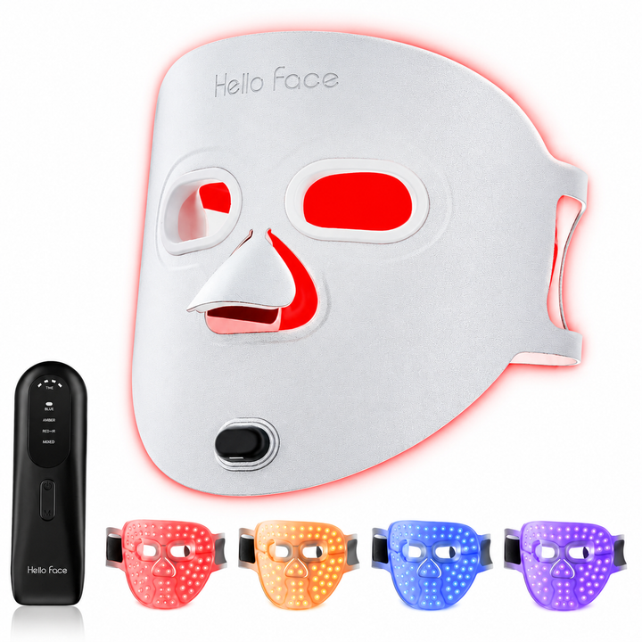 Premium LED Light Therapy Face Mask Wireless Red Blue Near Infrared Skin Care Mask 4 Modes Wrinkles Acne Anti Aging Skin Rejuvenation Home Use