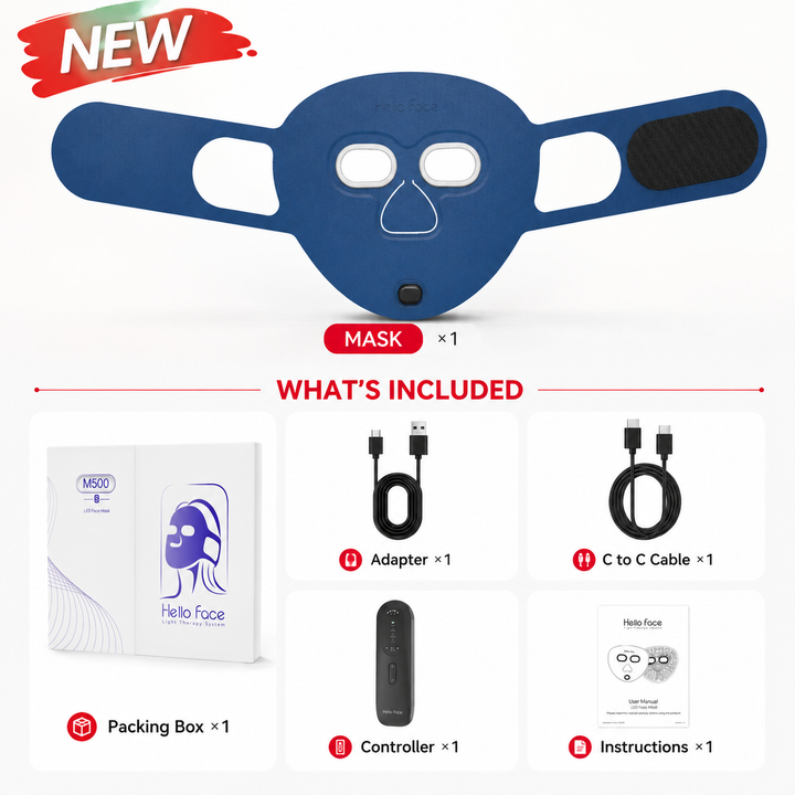 Premium LED Light Therapy Face Mask Wireless Red Blue Near Infrared Skin Care Mask 4 Modes Wrinkles Acne Anti Aging Skin Rejuvenation Home Use