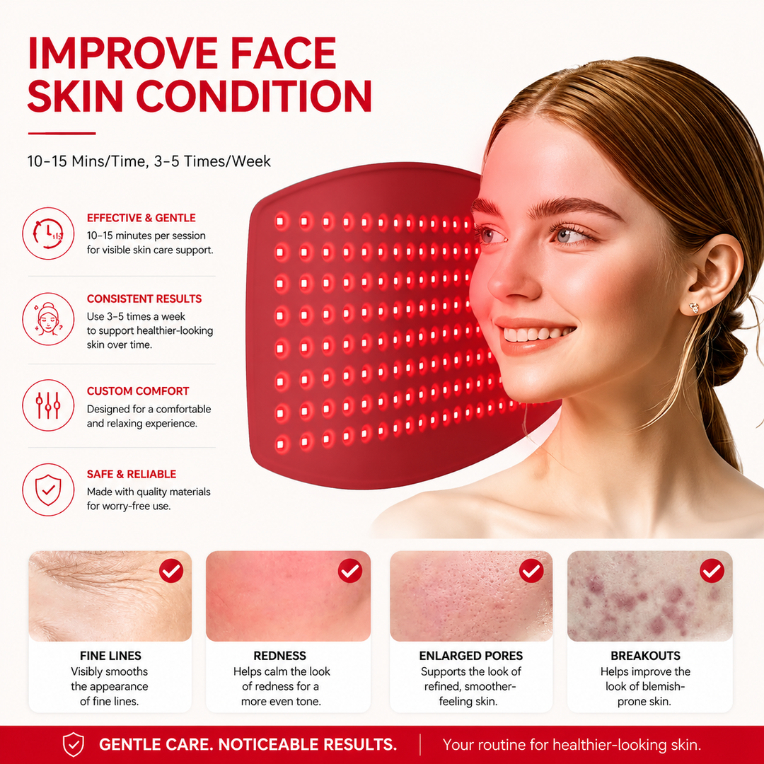 Premium LED Light Therapy Mask 720-Chip Red Blue Near Infrared Face &amp; Body Skin Care Device 4 Modes Adjustable Power Levels Timer Home Use Skin Rejuv