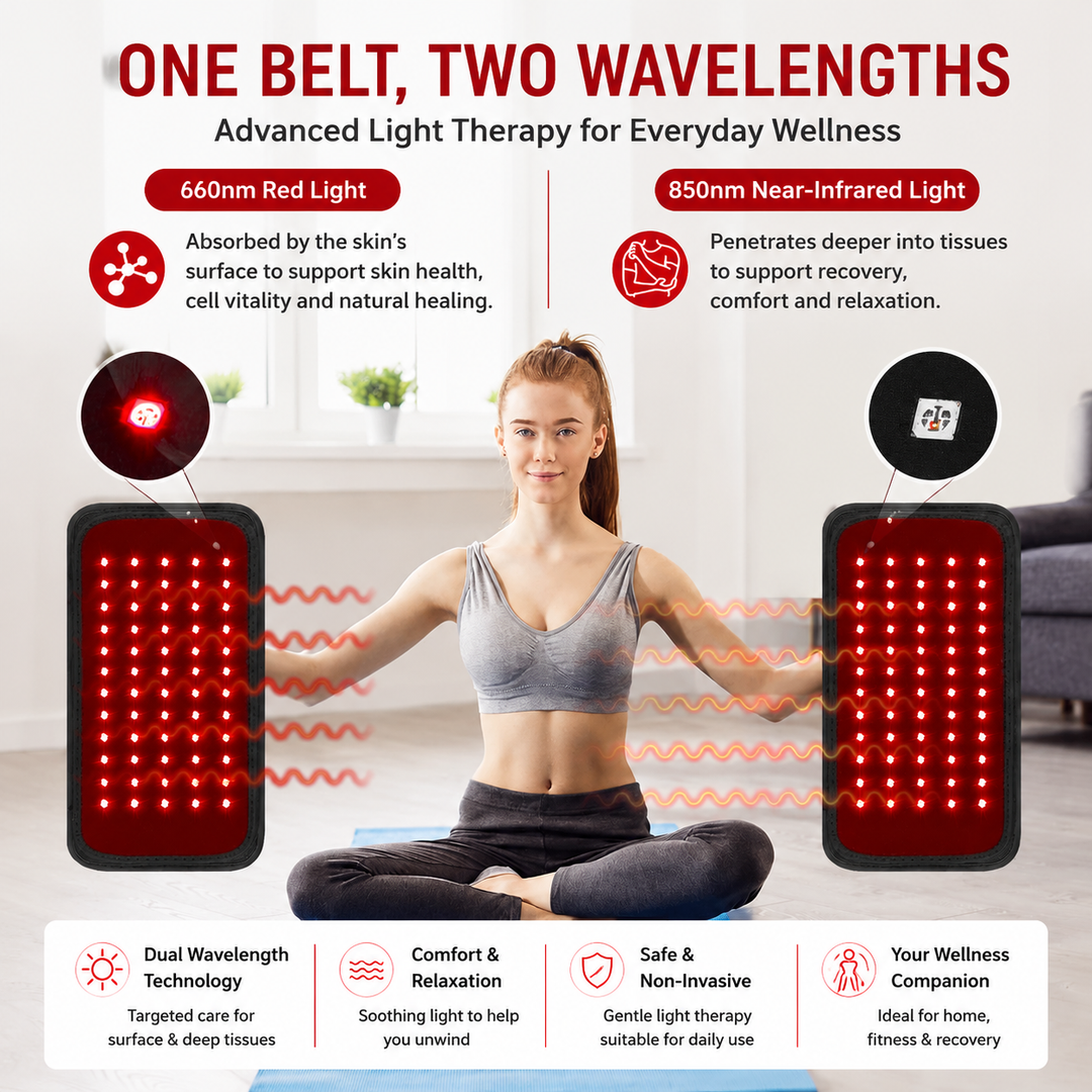 Premium LED Light Therapy Pad 660nm 850nm Red Light Device 120 LEDs 16W Portable Infrared Therapy Pad Adjustable Straps Timer for Face Body Home Use