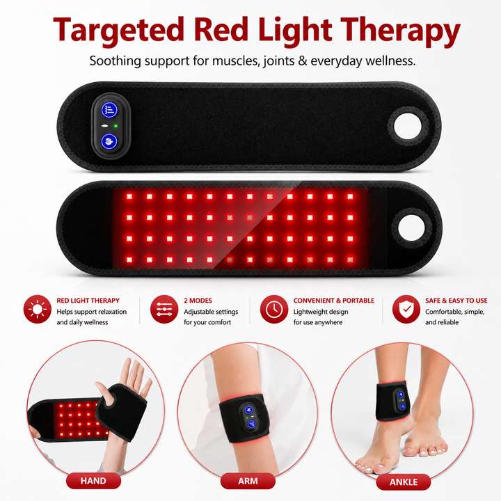 Premium LED Light Therapy Pad 660nm 850nm Red Light Device 120 LEDs 16W Portable Infrared Therapy Pad Adjustable Straps Timer for Face Body Home Use