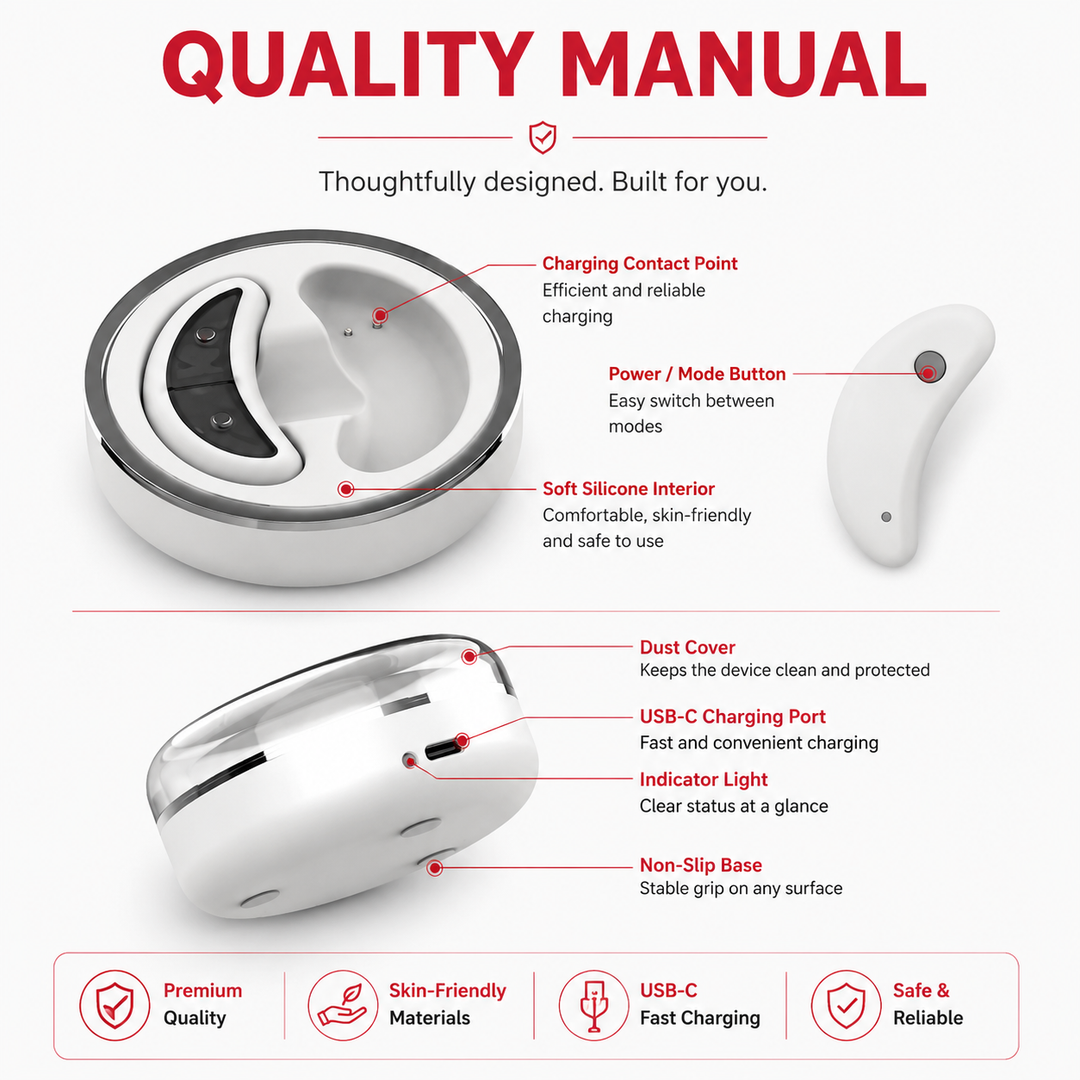 Premium LED Red Light Eye Massager EMS Under Eye Wrinkle Care Device Gel Patches Anti Aging Eye Therapy Rechargeable Type-C 2 Modes Auto Shut Off