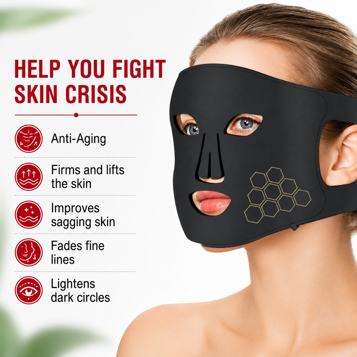 Premium LED Red Light Therapy Face Mask 460nm 660nm 850nm Photon Beauty Device 72 LED Skin Care Mask USB Rechargeable Timer Facial Therapy