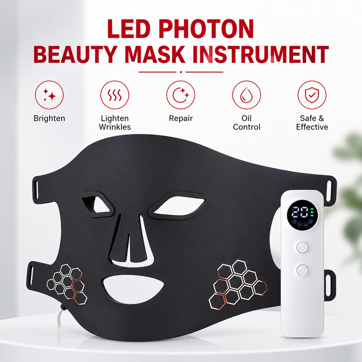 Premium LED Red Light Therapy Face Mask 460nm 660nm 850nm Photon Beauty Device 72 LED Skin Care Mask USB Rechargeable Timer Facial Therapy