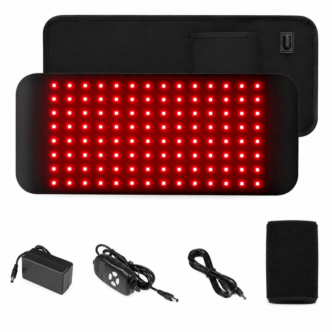 Premium LED Red Light Therapy Pad 660nm 850nm Infrared Light Therapy Device for Body &amp; Face Pain Relief Portable Wellness Pad 120 LEDs 16W Timer Adjustable Straps