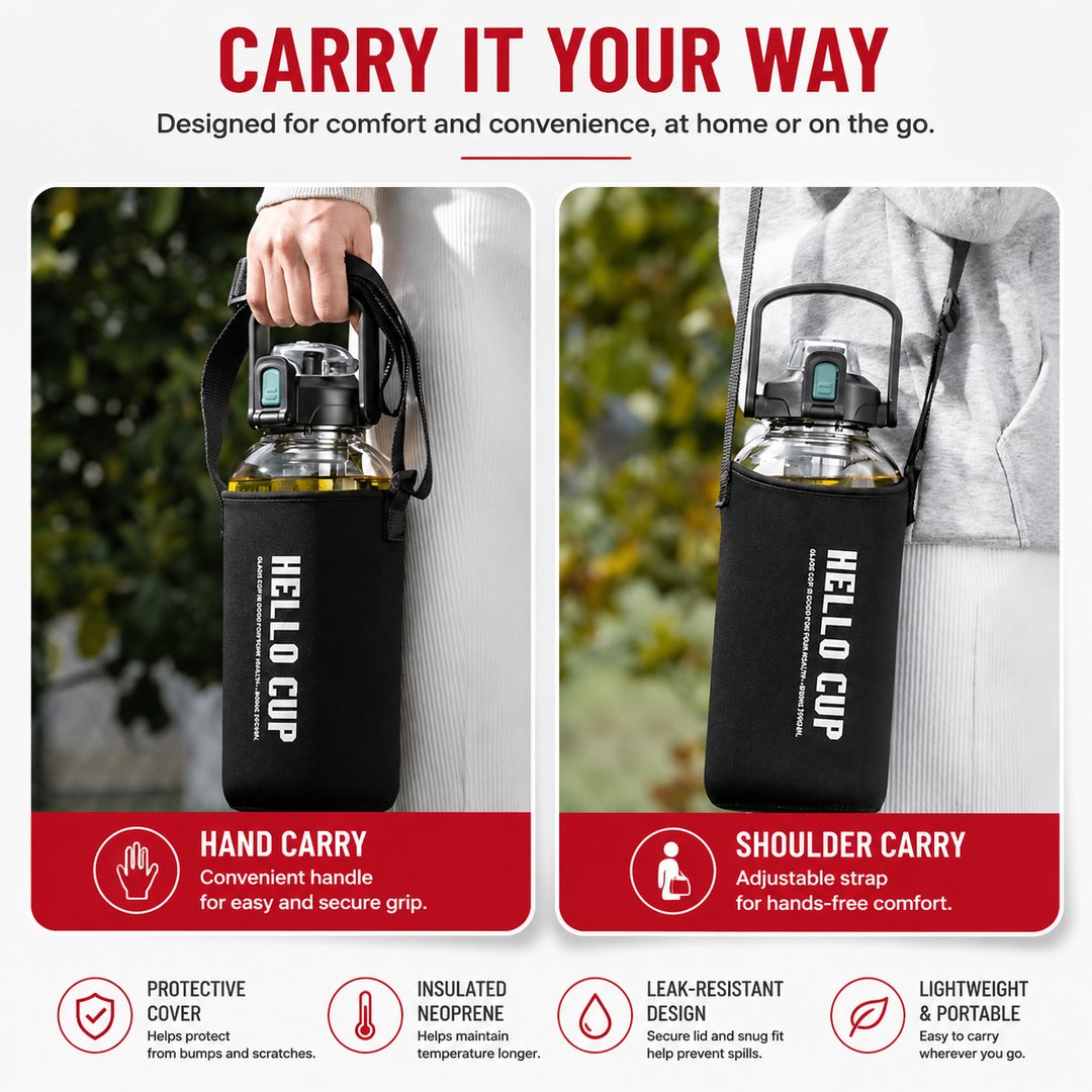 Premium Large Capacity Heat Resistant Glass Tea Cup Portable Drink Bottle 800ml 1000ml 1500ml 2000ml Tea Separation Cup with Lid Straw Travel Mug