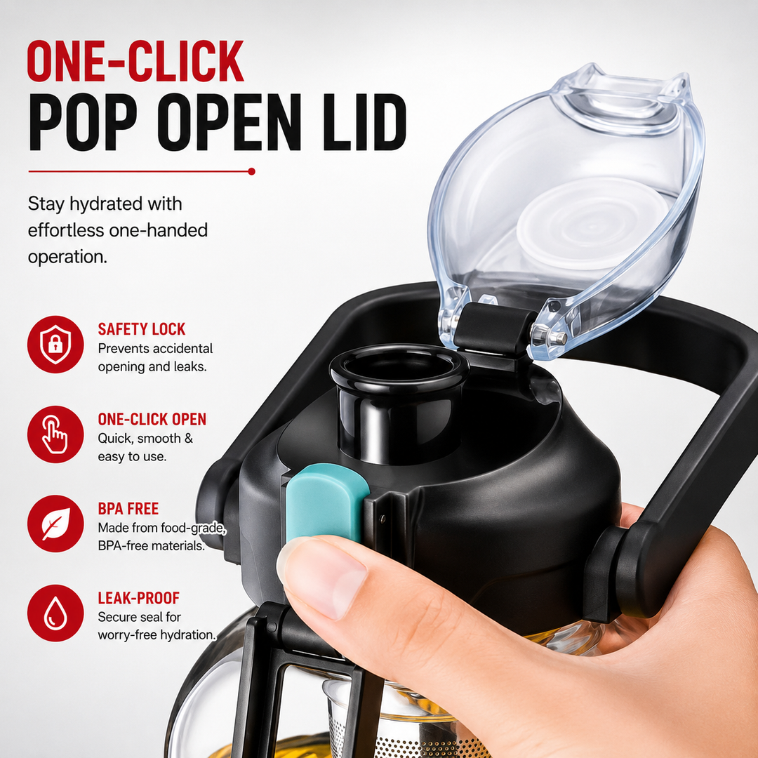 Premium Large Capacity Heat Resistant Glass Tea Cup Portable Drink Bottle 800ml 1000ml 1500ml 2000ml Tea Separation Cup with Lid Straw Travel Mug
