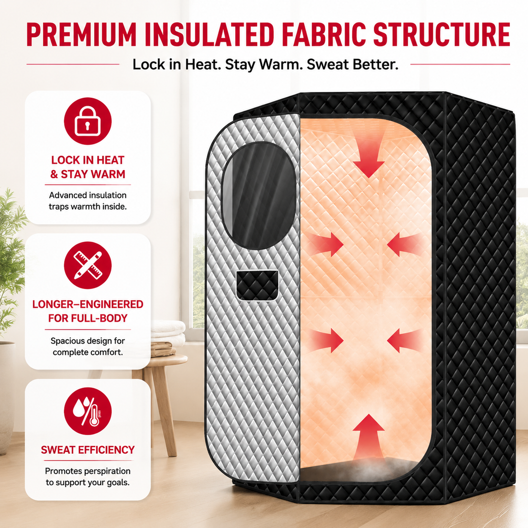 Premium Large Portable Home Sauna Tent 1300W Fast Heating Steam Spa 9 Heat Levels 3L Steam Generator Stainless Steel Frame Remote Foldable Home Spa Kit
