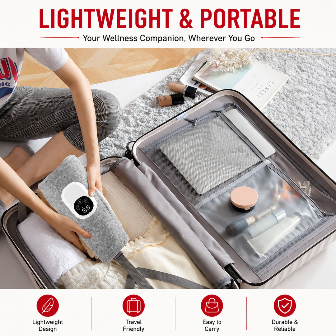 Premium Leg Massager Air Compression Calf Arm Massager Wireless Rechargeable Adjustable Intensity Portable Wrap for Home Office Travel Daily Use