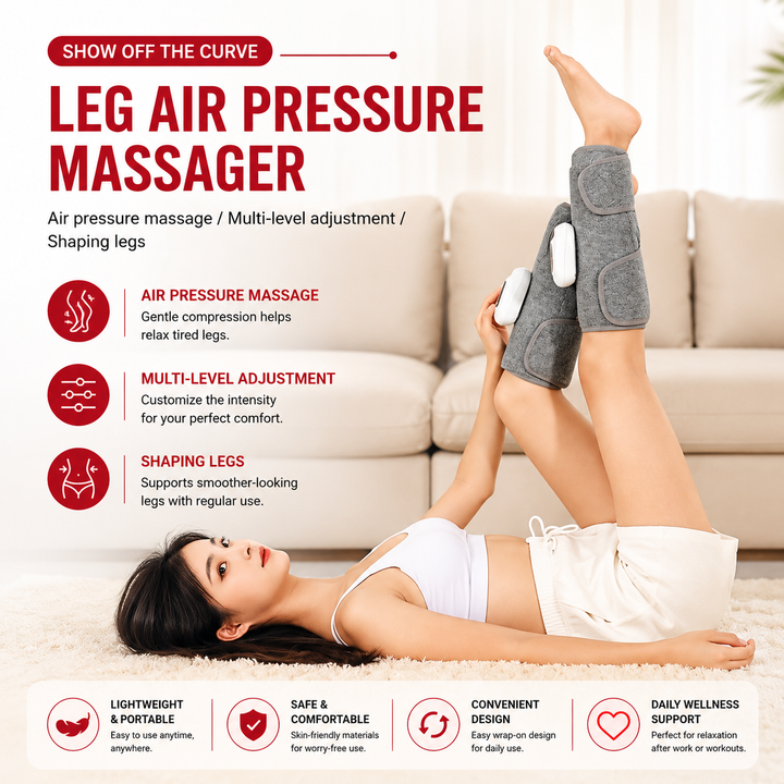 Premium Leg Massager Air Compression Calf Arm Massager Wireless Rechargeable Adjustable Intensity Portable Wrap for Home Office Travel Daily Use