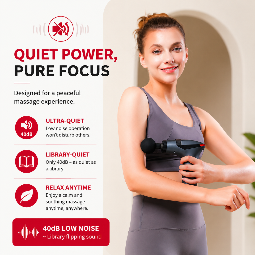Premium Long Handle Massage Gun Deep Tissue Percussion Muscle Massager 2600–3300 RPM Rechargeable USB-C Full Body Recovery Device Ergonomic Extended Reach Design