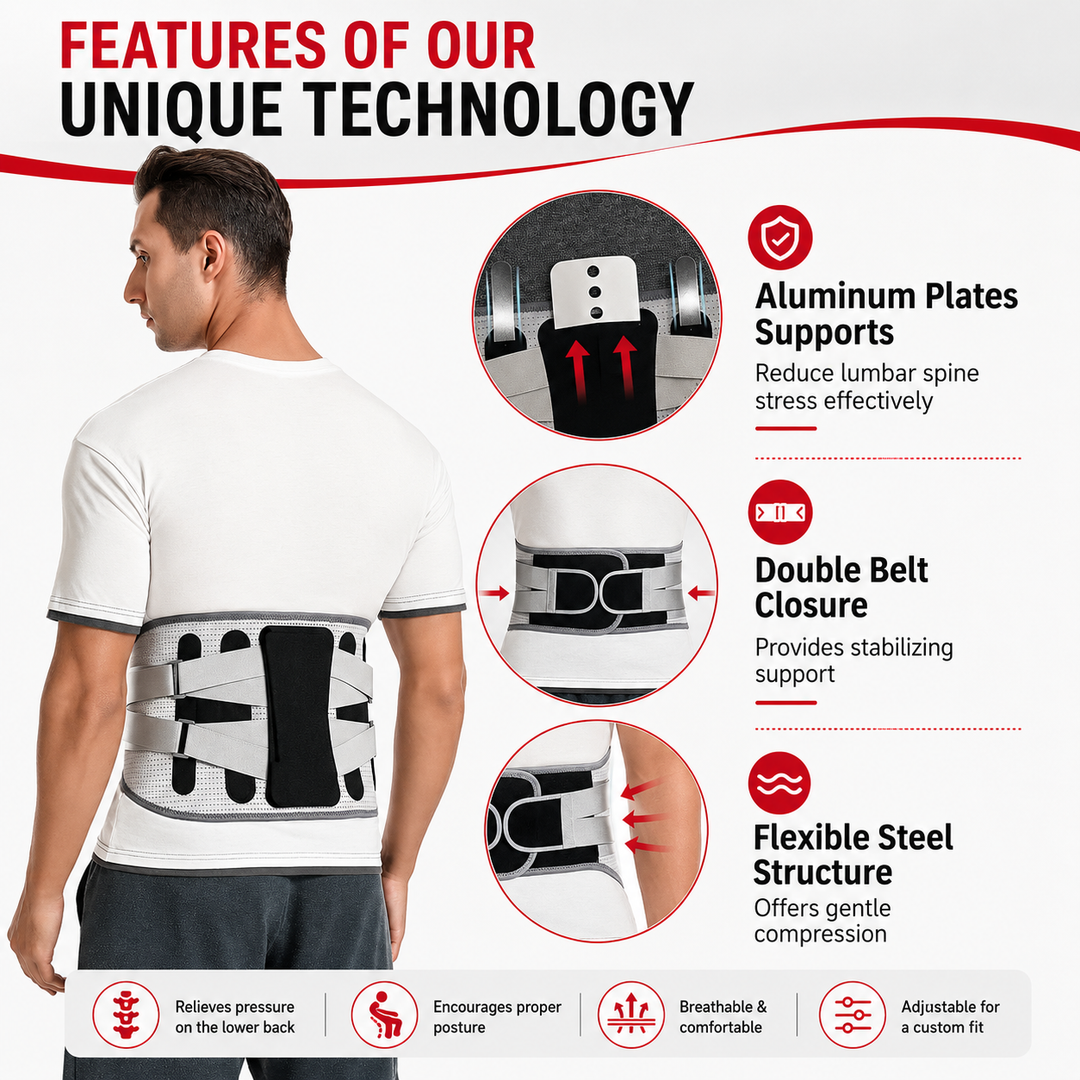 Premium Lower Back Brace Lumbar Support Belt Adjustable Compression Breathable Back Support for Gym Work Lifting Travel Daily Use Comfort Fit