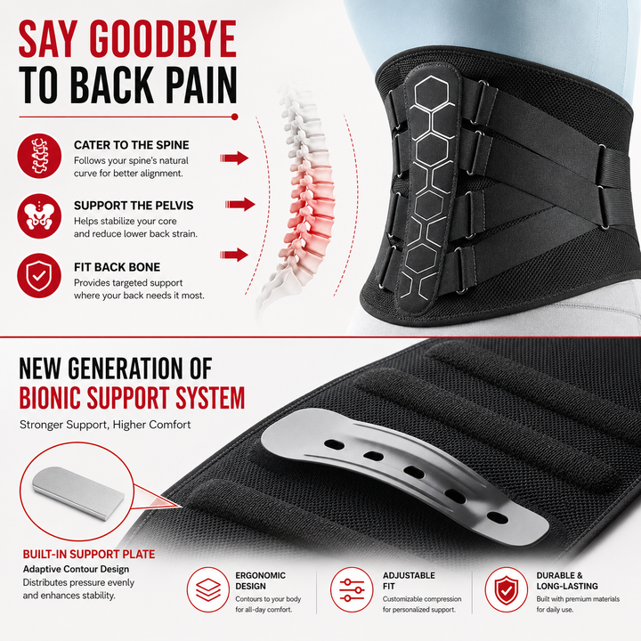 Premium Lower Back Brace Lumbar Support Belt Adjustable Compression Breathable Back Support for Gym Work Lifting Travel Daily Use Comfort Fit