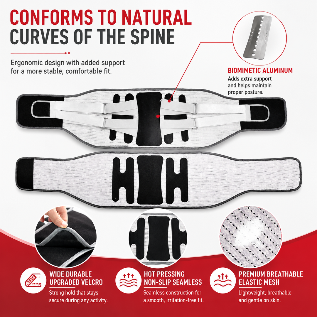 Premium Lower Back Brace Lumbar Support Belt Adjustable Compression Breathable Back Support for Gym Work Lifting Travel Daily Use Comfort Fit