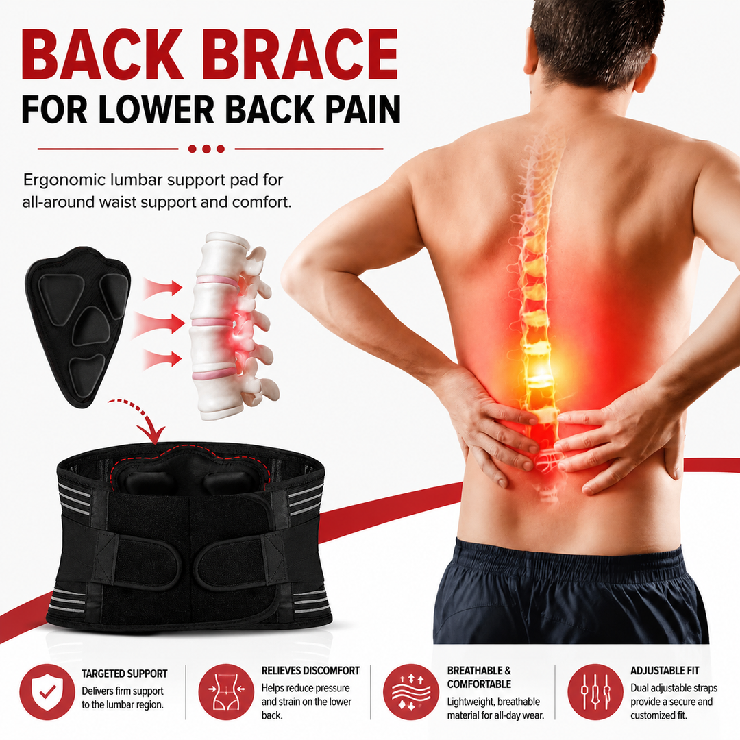 Premium Lower Back Brace Lumbar Support Belt Adjustable Compression Breathable Design for Gym Weight Lifting and Work Daily Use Comfort Fit Support