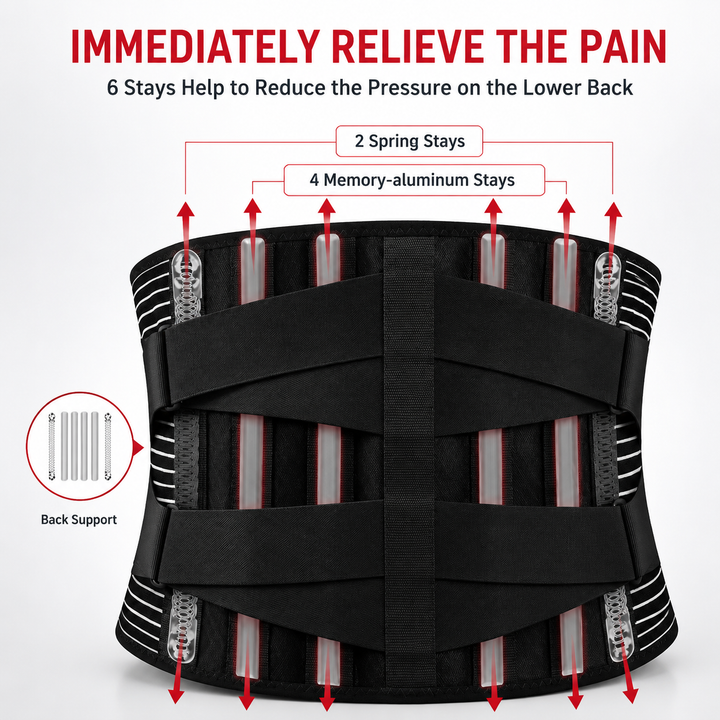 Premium Lower Back Brace Lumbar Support Belt Adjustable Compression Breathable Design for Gym Weight Lifting and Work Daily Use Comfort Fit Support