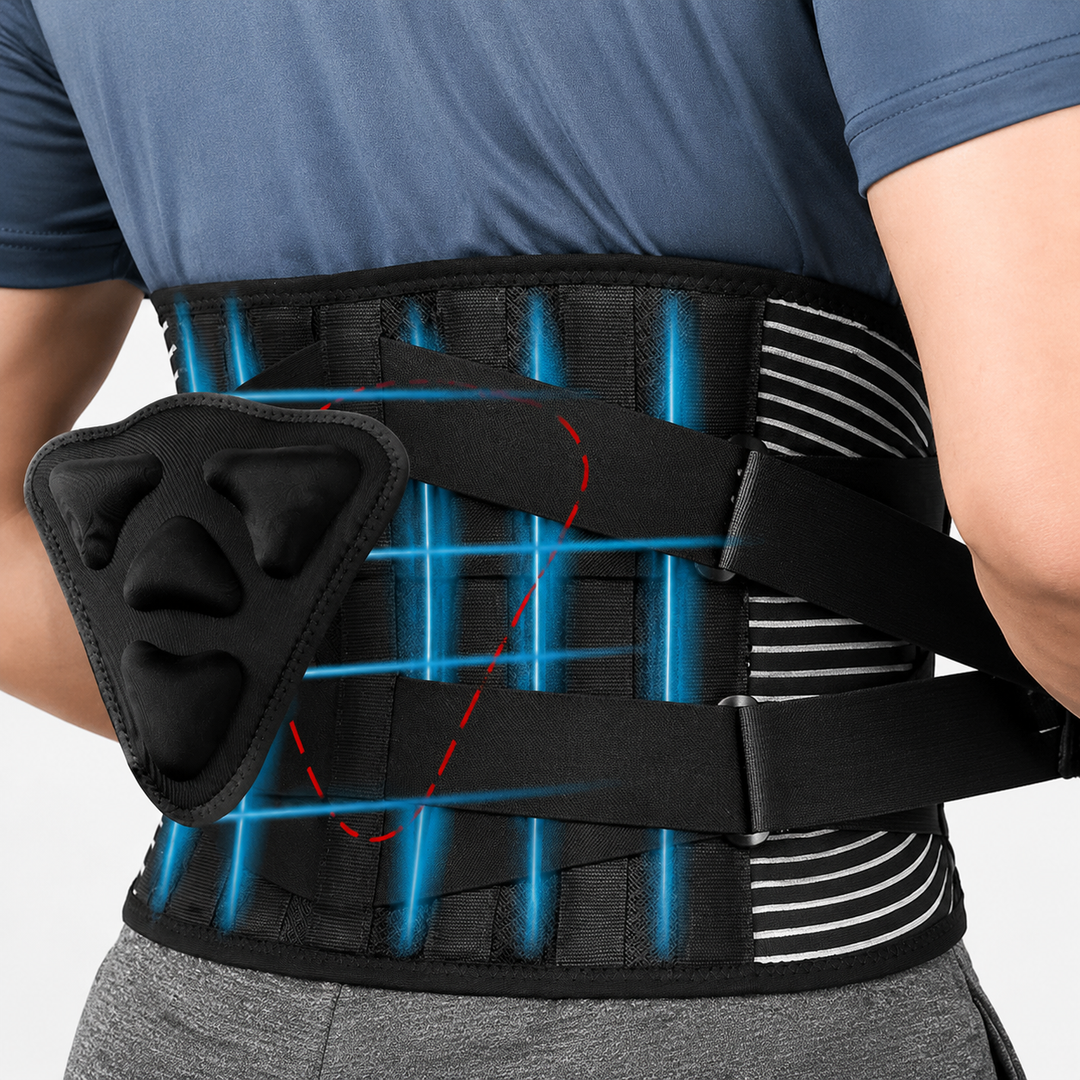 Premium Lower Back Support Brace 6 Stays Lumbar Support Belt Adjustable Compression Waist Belt Gym Sitting Posture Gym Back Support Anti-Slip