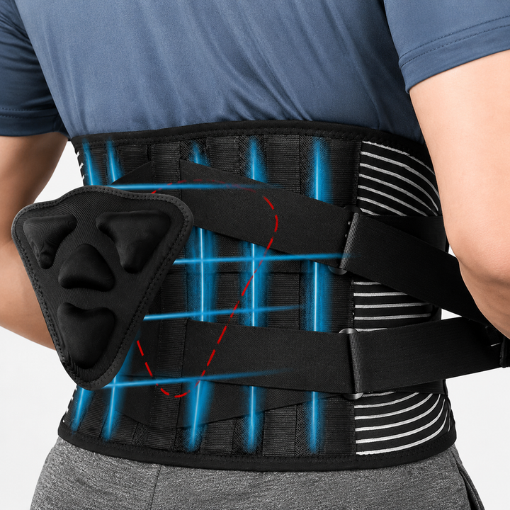 Premium Lower Back Support Brace 6 Stays Lumbar Support Belt Adjustable Compression Waist Belt Gym Sitting Posture Gym Back Support Anti-Slip