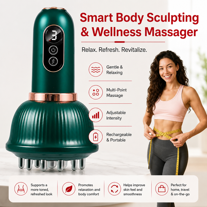 Premium Lymphatic Drainage Massager Anti Cellulite Body Massager for Legs Thighs Belly Arms Waist Full Body Sculpting Massage Tool Portable Wellness Care