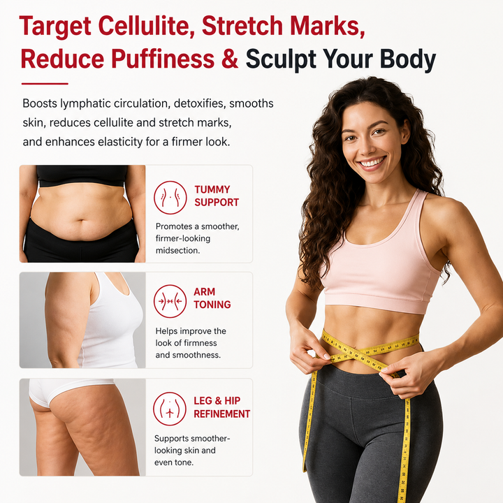 Premium Lymphatic Drainage Massager Anti Cellulite Body Massager for Legs Thighs Belly Arms Waist Full Body Sculpting Massage Tool Portable Wellness Care