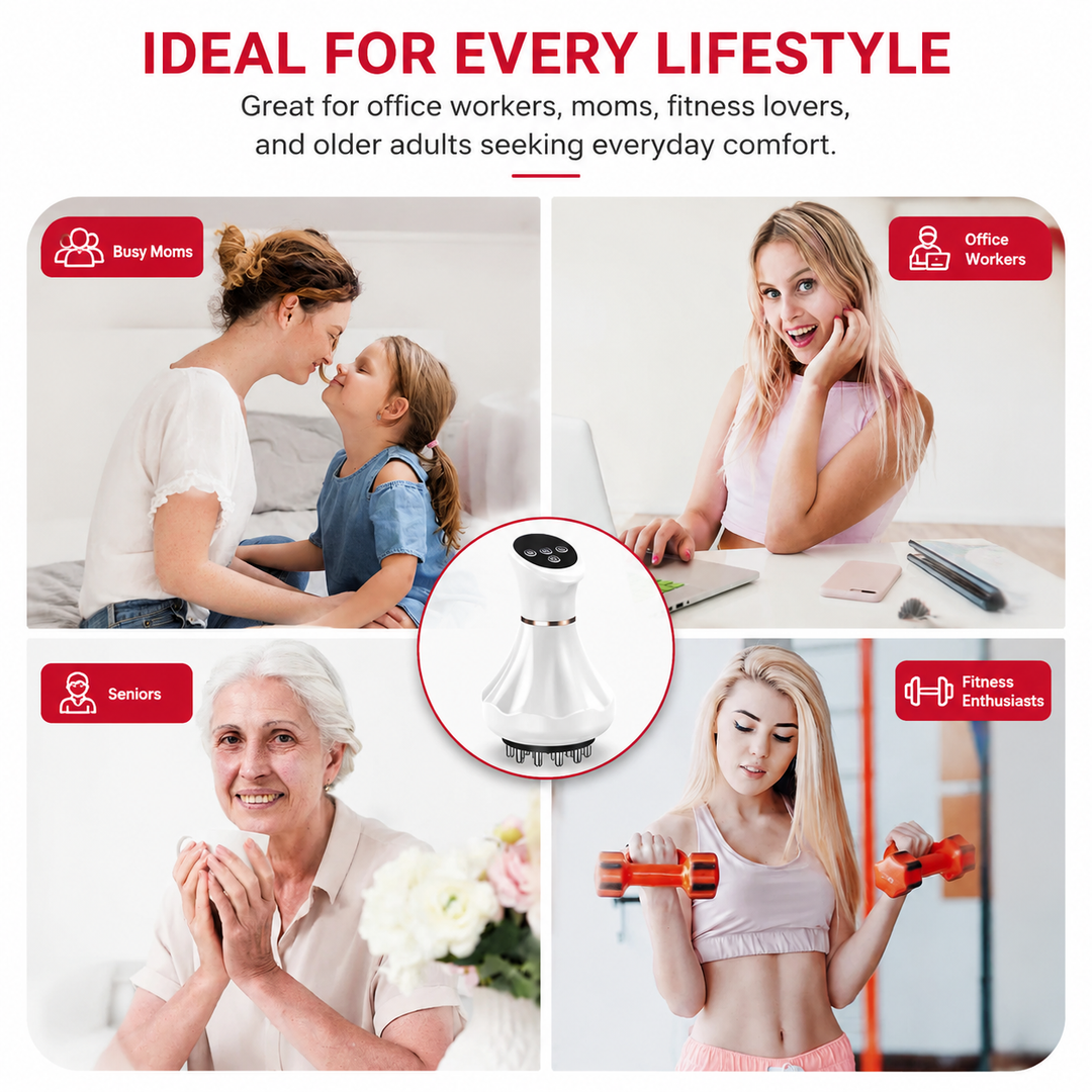 Premium Lymphatic Drainage Massager with Heat Body Massage Device Vibration Therapy 3 Modes 9 Intensity Levels Rechargeable Handheld Relaxation Massage Tool for Daily Use