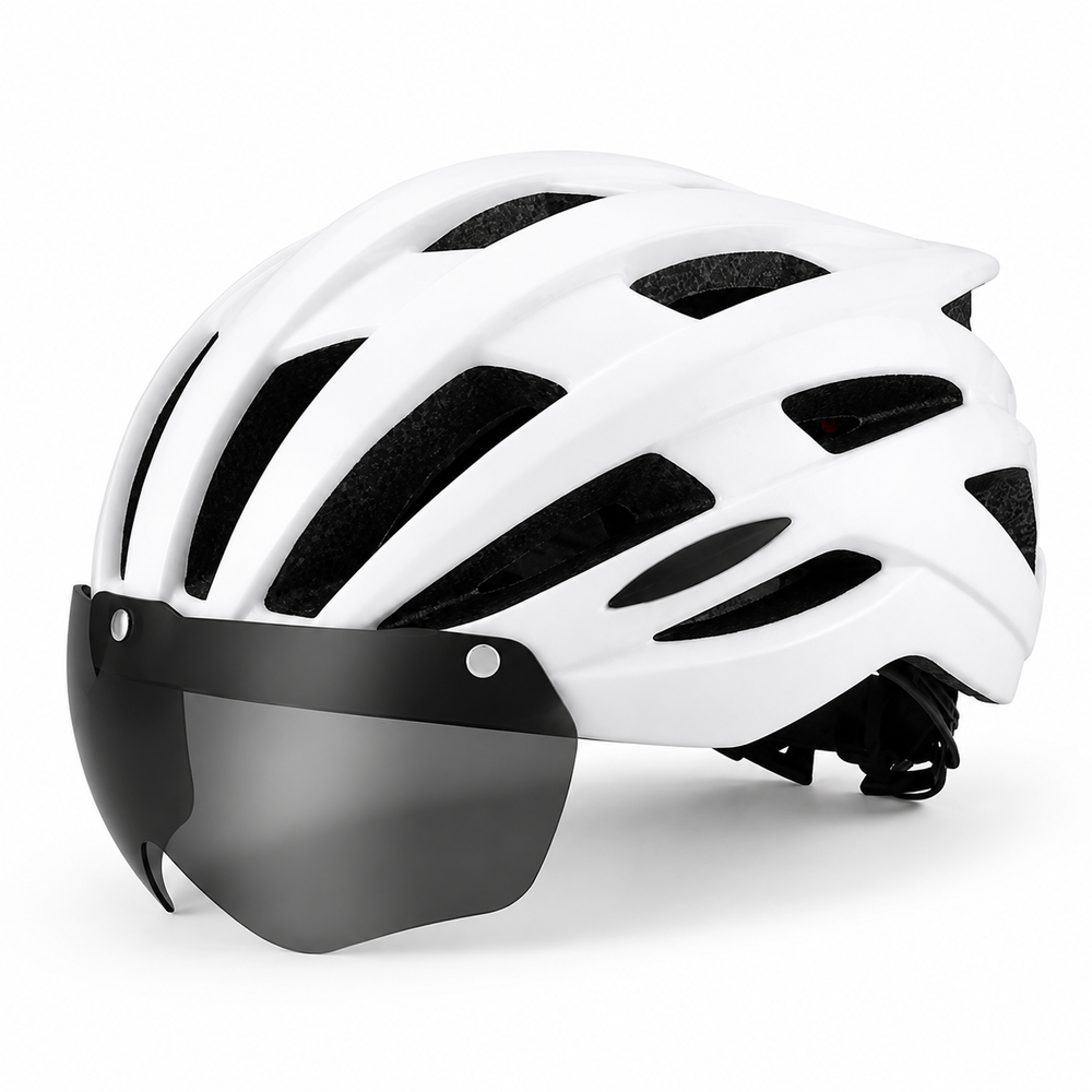 Premium Magnetic Lens Cycling Helmet Lightweight MTB Road Bike Helmet Breathable Adjustable PC Shell EPS Foam Goggles Included Unisex Riding