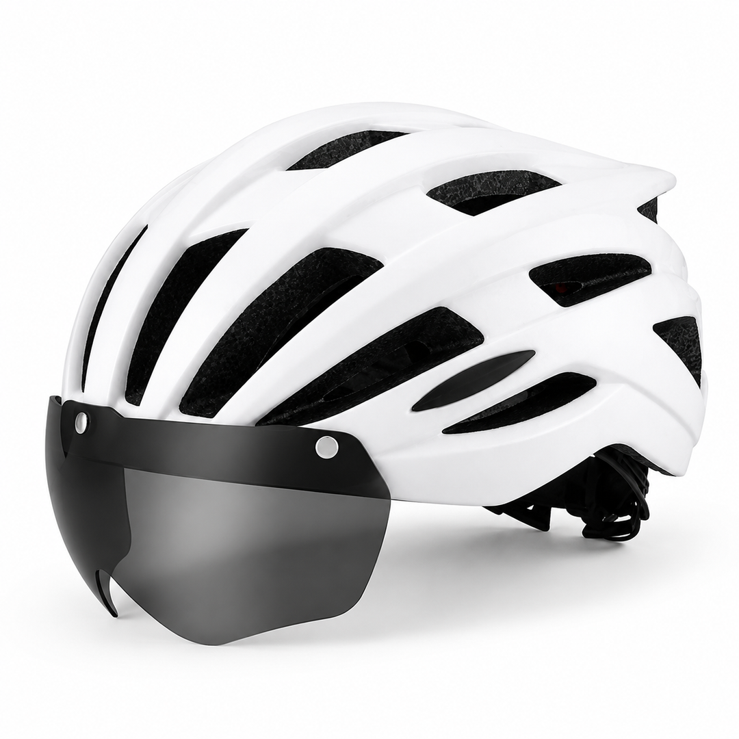 Premium Magnetic Lens Cycling Helmet Lightweight MTB Road Bike Helmet Breathable Adjustable PC Shell EPS Foam Goggles Included Unisex Riding