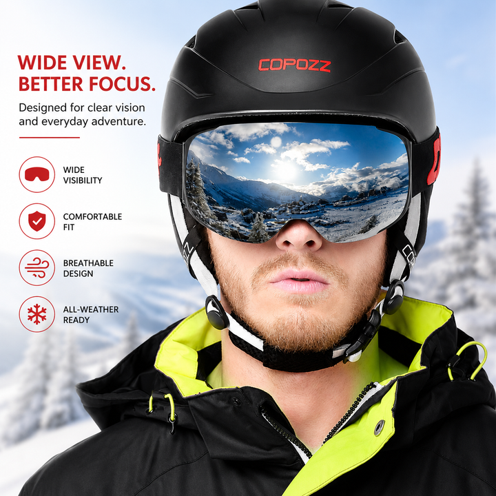 Premium Magnetic Ski Goggles Quick Change Lens UV400 Anti Fog Explosion Proof Snowboard Ski Glasses TPU Frame Snow Sports Eyewear with Case Yellow Lens