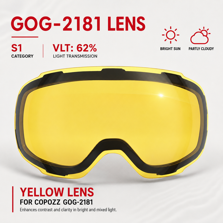Premium Magnetic Ski Goggles Quick Change Lens UV400 Anti Fog Explosion Proof Snowboard Ski Glasses TPU Frame Snow Sports Eyewear with Case Yellow Lens