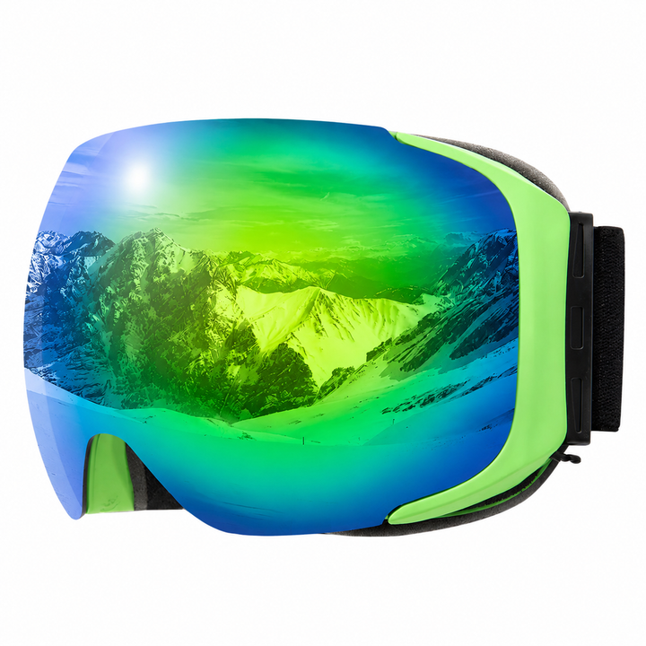 Premium Magnetic Ski Goggles Quick Change Lens UV400 Anti Fog Explosion Proof Snowboard Ski Glasses TPU Frame Snow Sports Eyewear with Case Yellow Lens