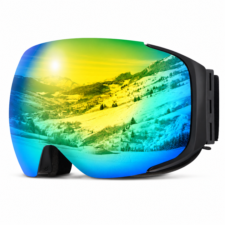 Premium Magnetic Ski Goggles Quick Change Lens UV400 Anti Fog Explosion Proof Snowboard Ski Glasses TPU Frame Snow Sports Eyewear with Case Yellow Lens