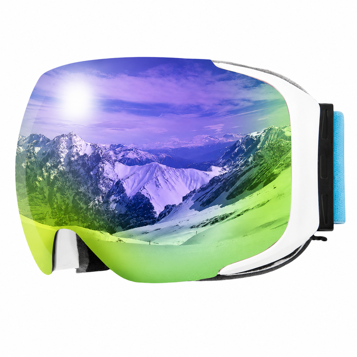 Premium Magnetic Ski Goggles Quick Change Lens UV400 Anti Fog Explosion Proof Snowboard Ski Glasses TPU Frame Snow Sports Eyewear with Case Yellow Lens