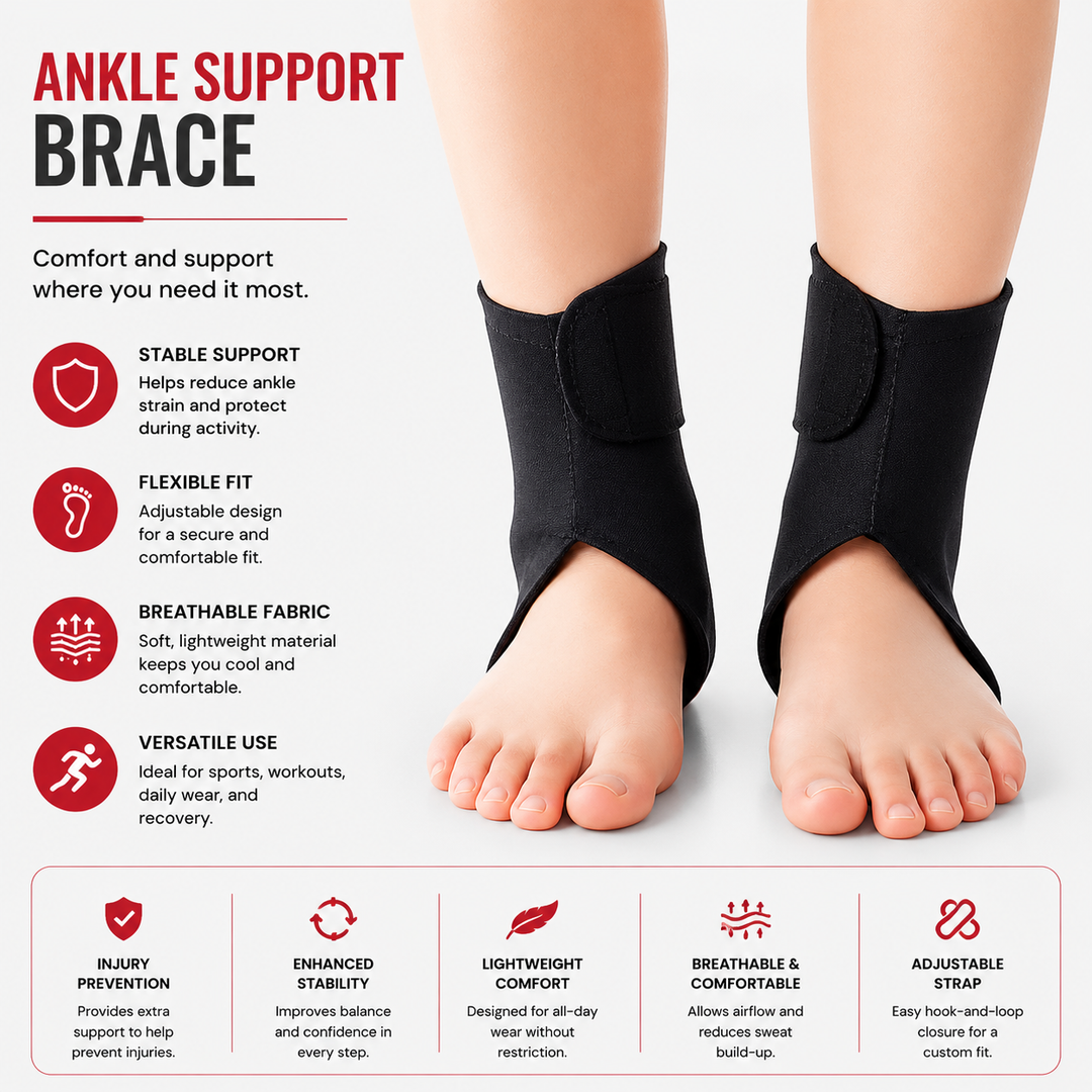 Premium Magnetic Tourmaline Ankle Support Brace Adjustable Compression Self Heating Foot Wrap Warm Comfort Ankle Stabilizer Pain Relief Support 1 Pair