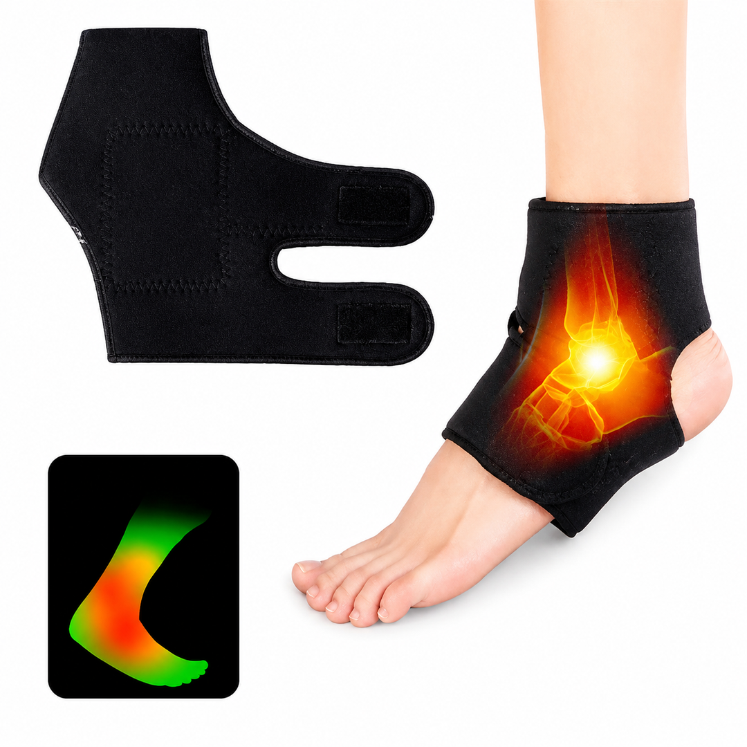 Premium Magnetic Tourmaline Ankle Support Brace Adjustable Compression Self Heating Foot Wrap Warm Comfort Ankle Stabilizer Pain Relief Support 1 Pair