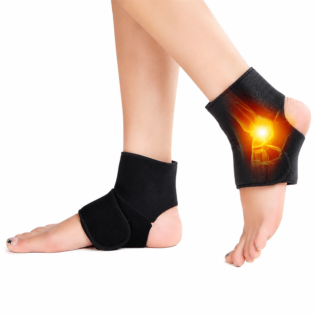 Premium Magnetic Tourmaline Ankle Support Brace Adjustable Compression Self Heating Foot Wrap Warm Comfort Ankle Stabilizer Pain Relief Support 1 Pair