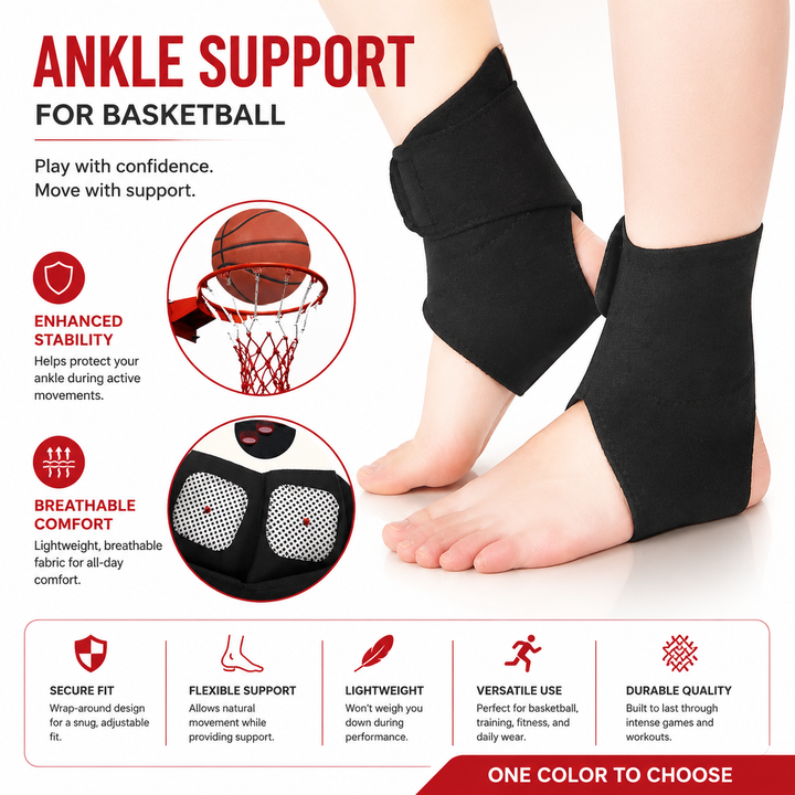 Premium Magnetic Tourmaline Ankle Support Brace Adjustable Compression Self Heating Foot Wrap Warm Comfort Ankle Stabilizer Pain Relief Support 1 Pair