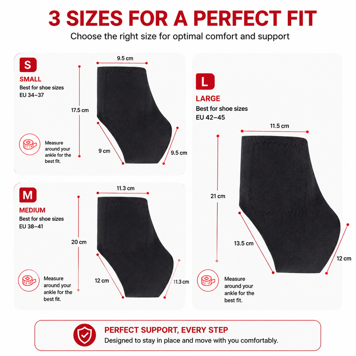 Premium Magnetic Tourmaline Ankle Support Brace Adjustable Compression Self Heating Foot Wrap Warm Comfort Ankle Stabilizer Pain Relief Support 1 Pair