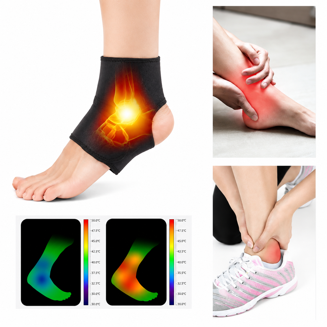 Premium Magnetic Tourmaline Ankle Support Brace Adjustable Compression Self Heating Foot Wrap Warm Comfort Ankle Stabilizer Pain Relief Support 1 Pair