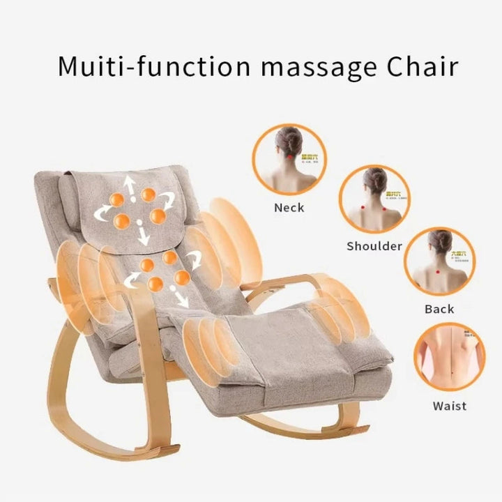 Premium Massage Rocker Recliner Chair Ergonomic Overstuffed Lounge Chair Heat Vibration Neck and Back Massage Home Relaxation Living Room Comfort Furniture Use