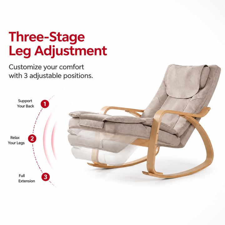 Premium Massage Rocker Recliner Chair Ergonomic Overstuffed Lounge Chair Heat Vibration Neck and Back Massage Home Relaxation Living Room Comfort Furniture Use