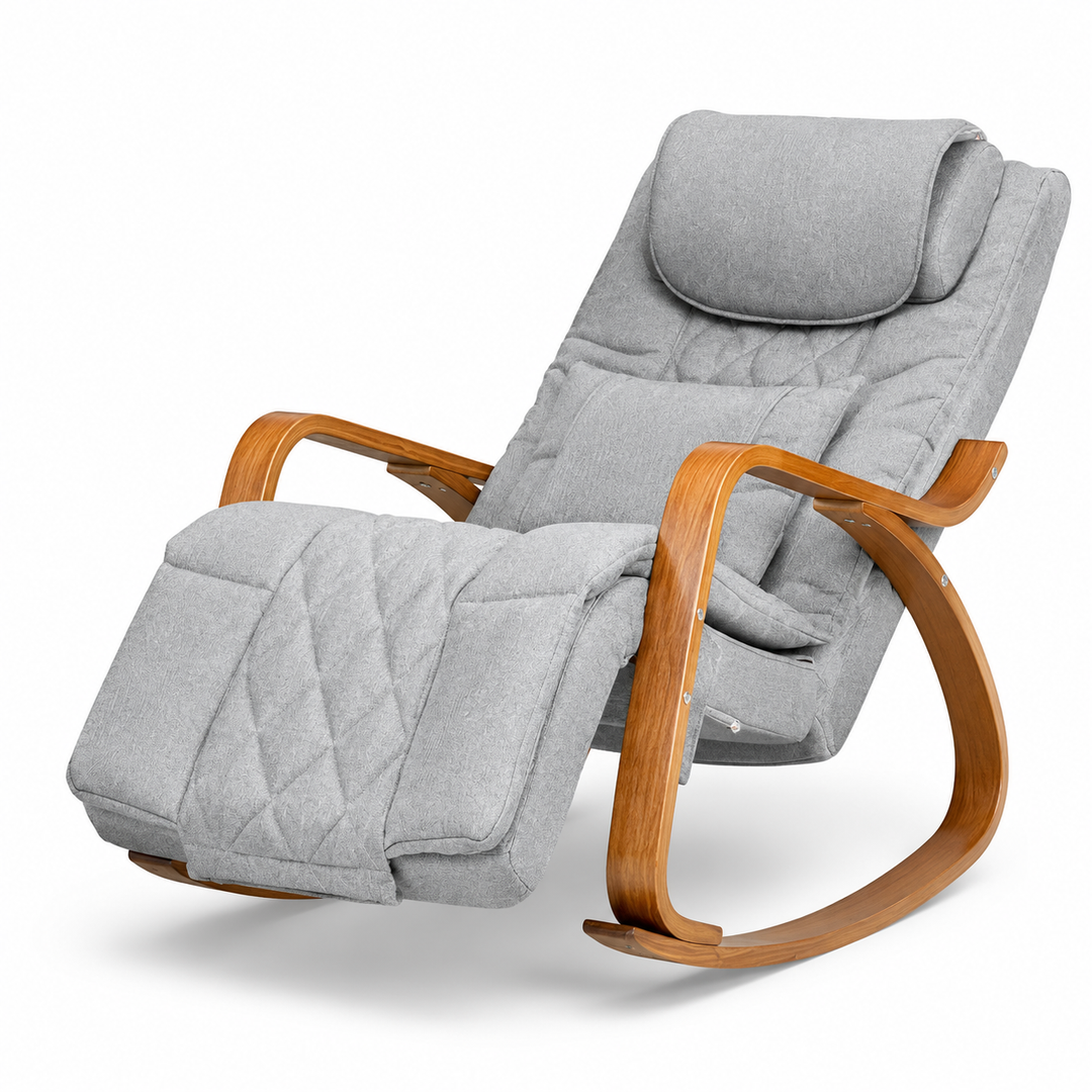 Premium Massage Rocker Recliner Chair Ergonomic Overstuffed Lounge Chair Heat Vibration Neck and Back Massage Home Relaxation Living Room Comfort Furniture Use