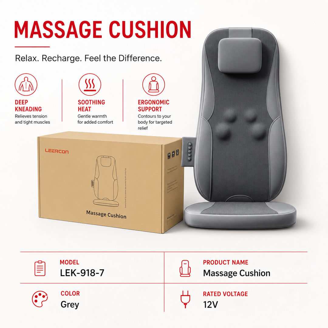 Premium Massage Seat Cushion with Heat Full Back Massager Chair Pad for Office Chair Car Seat Dual Rail Back Waist Hip Massage Cushion