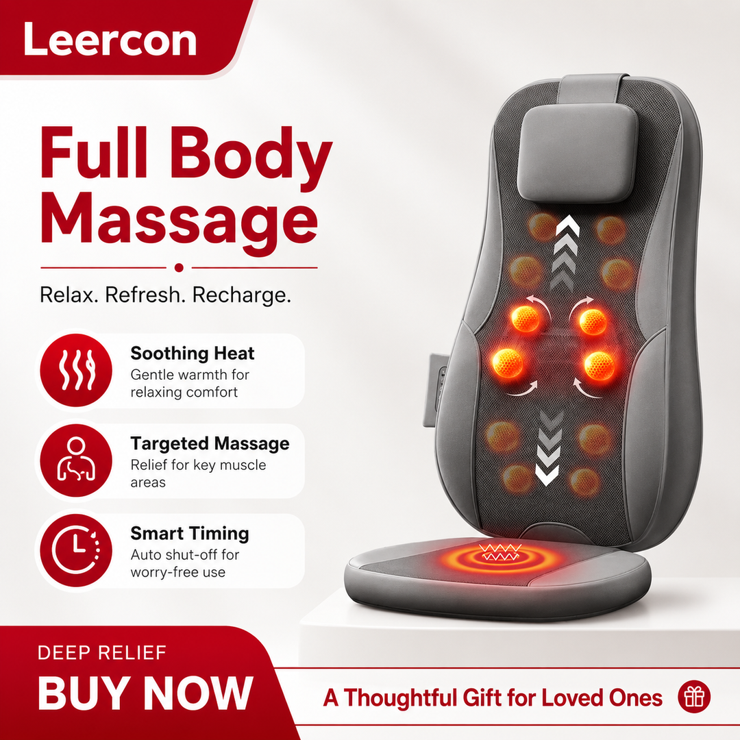 Premium Massage Seat Cushion with Heat Full Back Massager Chair Pad for Office Chair Car Seat Dual Rail Back Waist Hip Massage Cushion