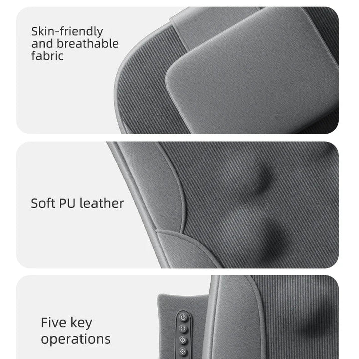 Premium Massage Seat Cushion with Heat Full Back Massager Chair Pad for Office Chair Car Seat Dual Rail Back Waist Hip Massage Cushion