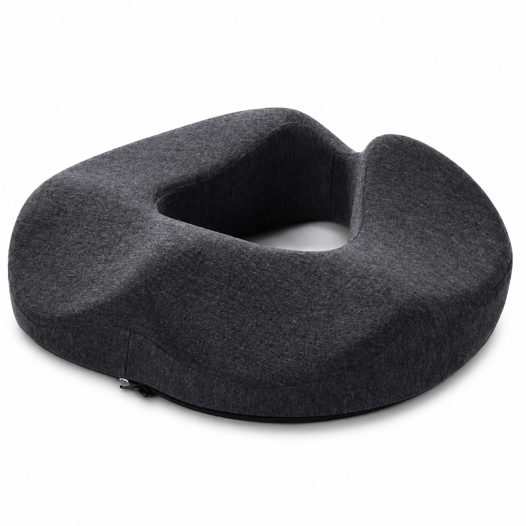 Premium Memory Foam Donut Seat Cushion Tailbone Pressure Relief Pillow Ergonomic Hemorrhoid Sciatica Sitting Support Office Home Travel Chair Pad