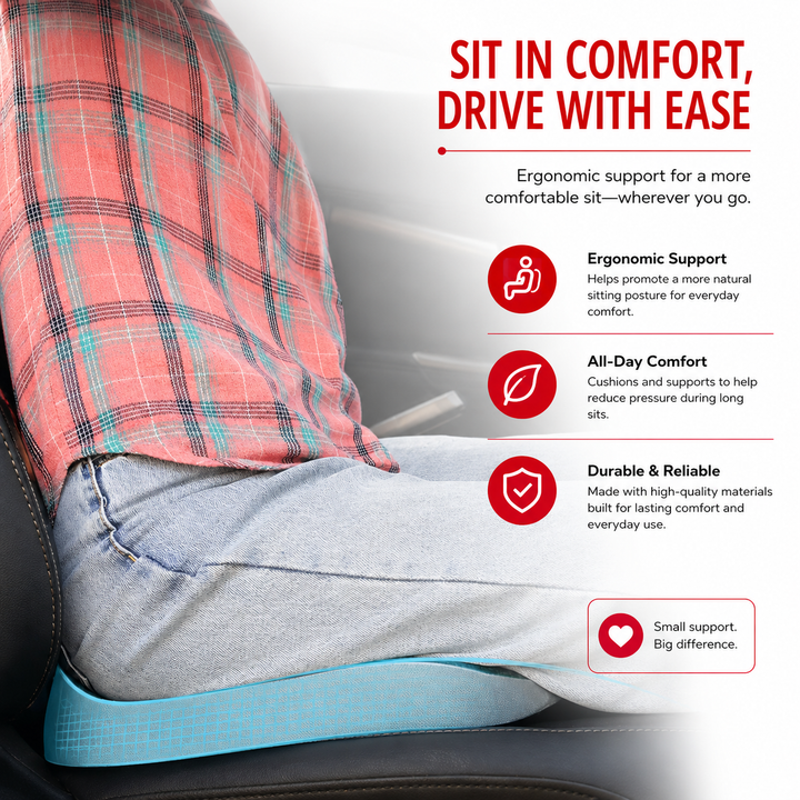 Premium Memory Foam Seat Cushion Ergonomic Chair Pad Non Slip Support Cushion Office Chair Car Seat Portable Comfort Cushion Travel Daily Use Support