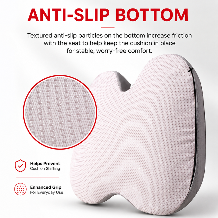 Premium Memory Foam Seat Cushion Ergonomic Chair Pad Non Slip Support Cushion Office Chair Car Seat Portable Comfort Cushion Travel Daily Use Support
