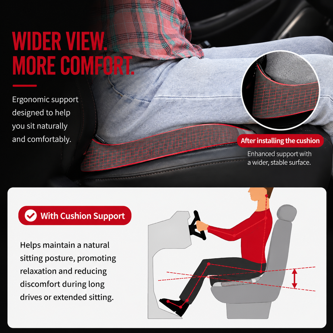 Premium Memory Foam Seat Cushion Ergonomic Chair Pad Non Slip Support Cushion Office Chair Car Seat Portable Comfort Cushion Travel Daily Use Support