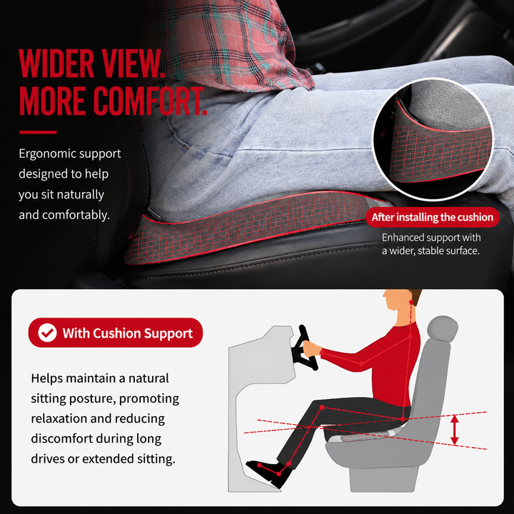 Premium Memory Foam Seat Cushion Ergonomic Chair Pad Non Slip Support Cushion Office Chair Car Seat Portable Comfort Cushion Travel Daily Use Support